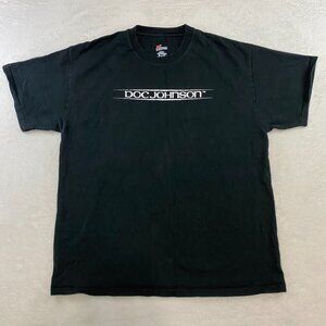 Doc Johnson “The Doc Is In” Black Hanes Authentic Crewneck T-Shirt - Size Large